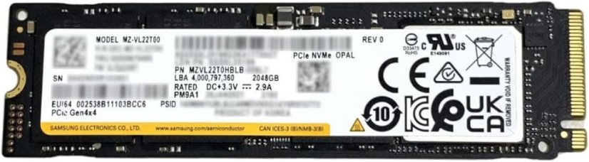 Samsung SSD 2TB PM9A1 M.2 2280 80mm MZVL22T0HBLB