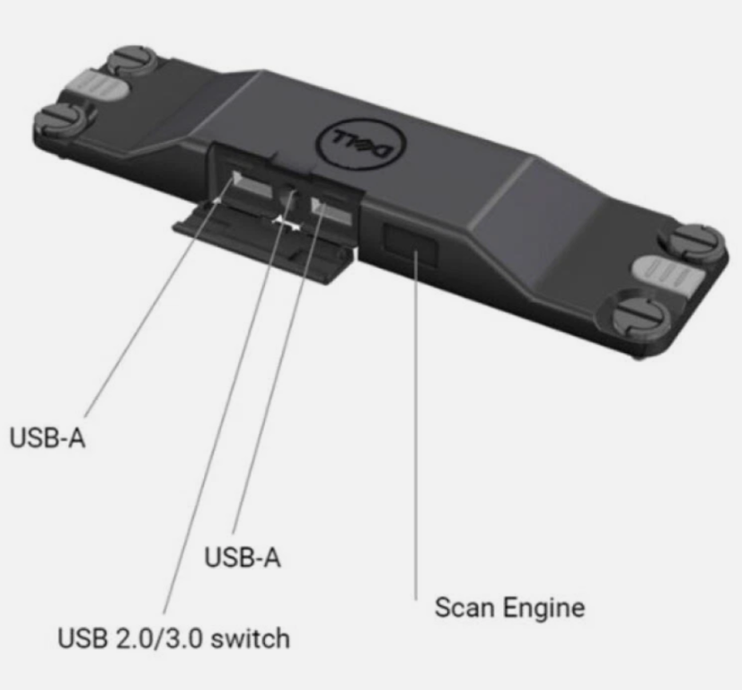 Dell Extended I/O Module (2× USB, čtečka čárových kódů) pro Latitude 12 Rugged Tablet